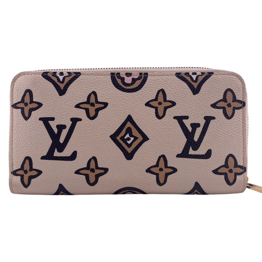 LOUIS VUITTON Long Wallet Purse M80676 leather Ivory wild at Heart Zippy wallet