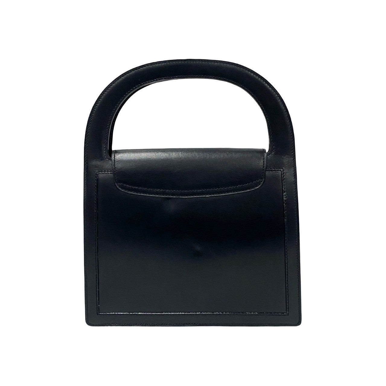 CELINE Handbag leather black Globe logo Metal Women Used Authentic