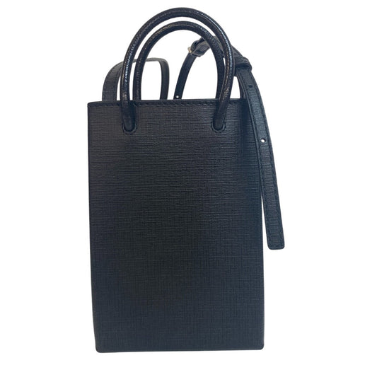 BALENCIAGA Shoulder Bag leather black Shopping phone holder