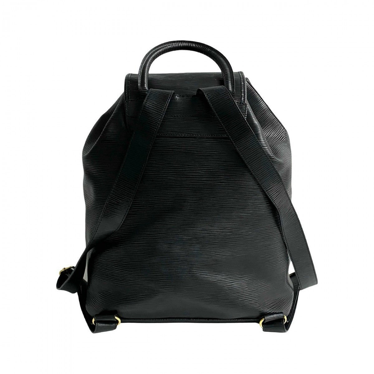 FENDI Backpack Epi Leather black FF logo Metal Women Used Authentic
