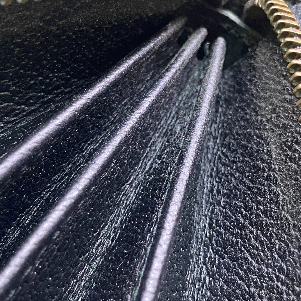 GUCCI Long Wallet Purse 428736 leather black GG Marmont