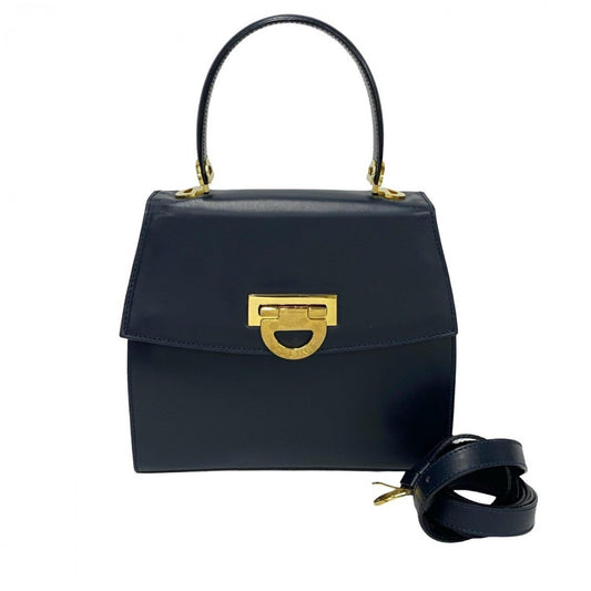 CELINE Shoulder Bag leather Navy
