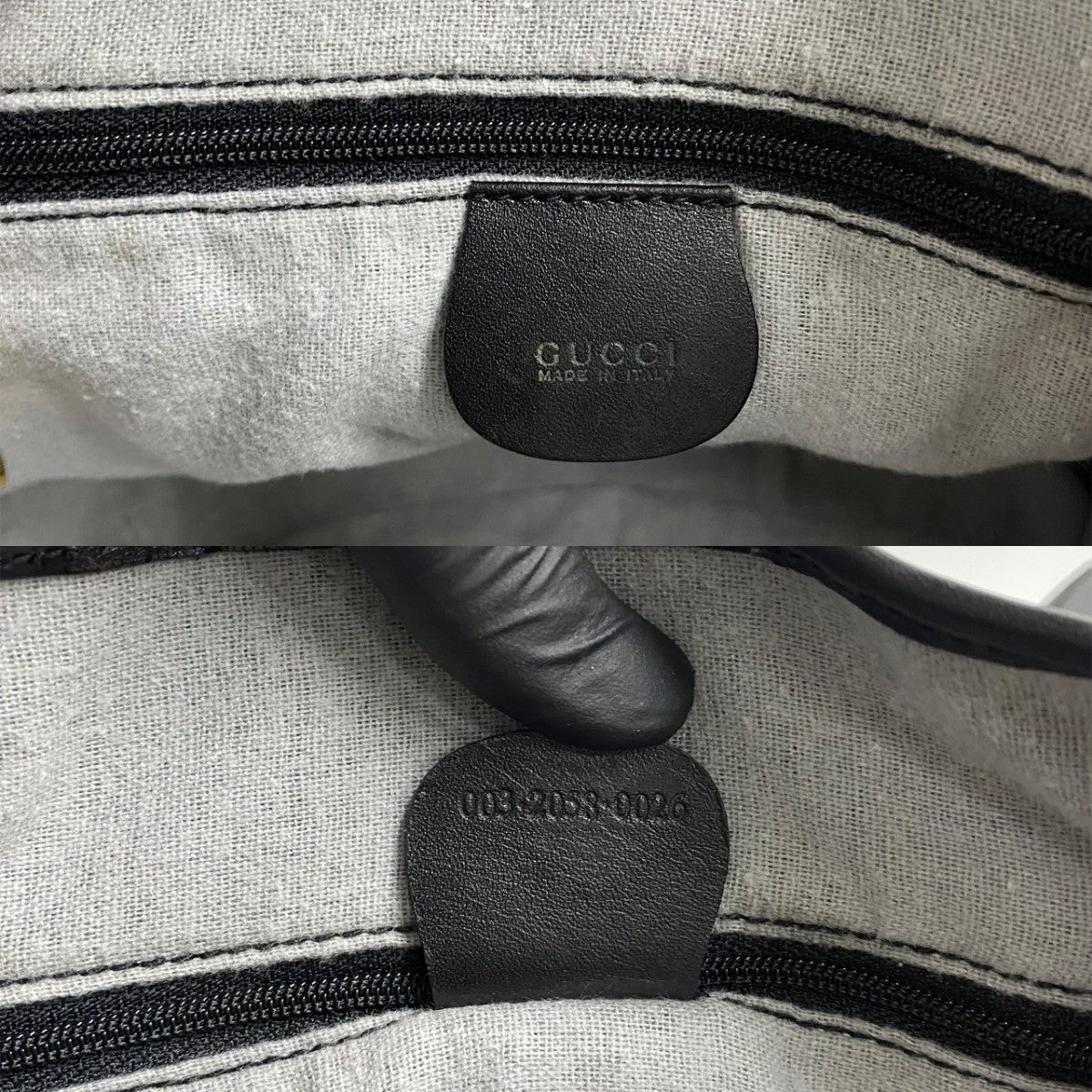 GUCCI Backpack Canvas, Leather black GG logo Pattern Old Gucci Women Used Authentic