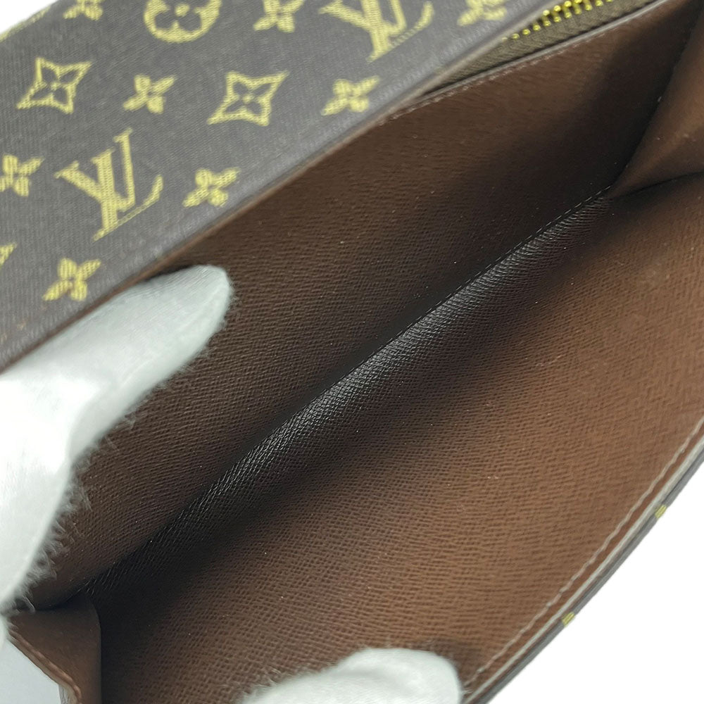 LOUIS VUITTON Long Wallet Purse M95234 Monogram mini run Brown Portefeuille Sara Women Used Authentic