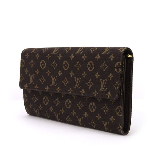 LOUIS VUITTON Long Wallet Purse M95234 Monogram mini run Brown Portefeuille Sara Women Used Authentic