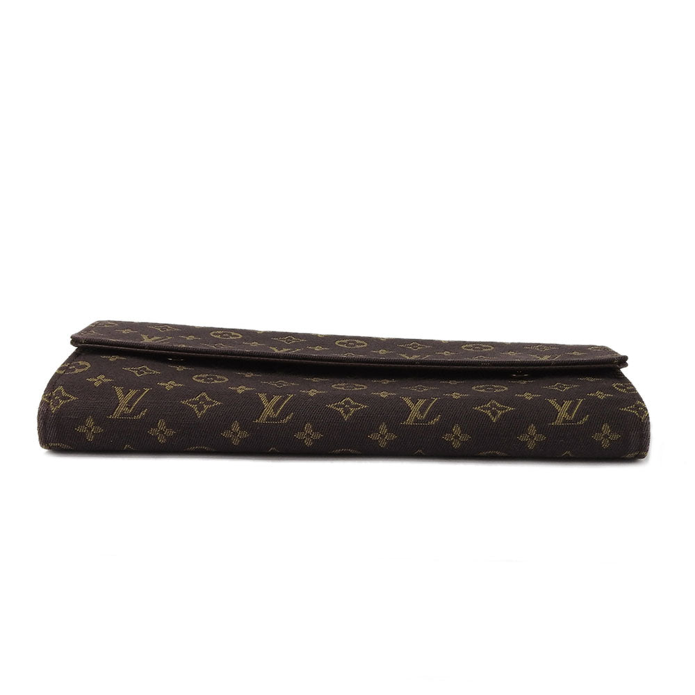 LOUIS VUITTON Long Wallet Purse M95234 Monogram mini run Brown Portefeuille Sara Women Used Authentic