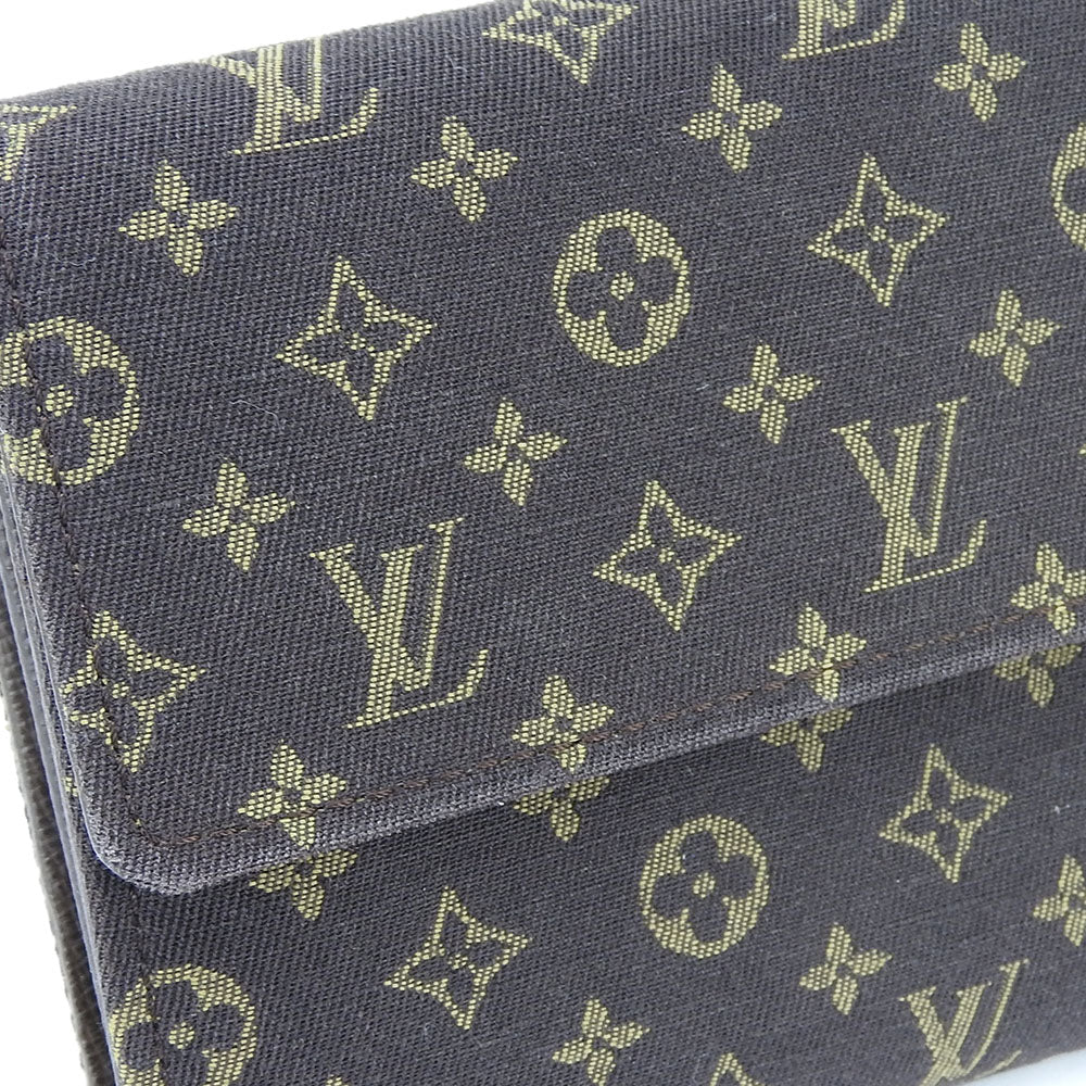 LOUIS VUITTON Long Wallet Purse M95234 Monogram mini run Brown Portefeuille Sara Women Used Authentic