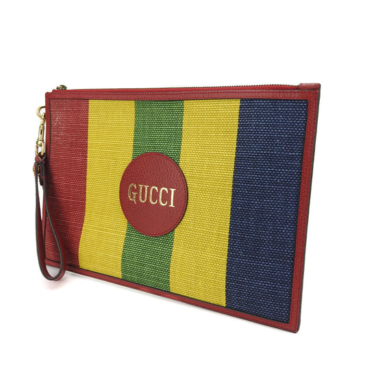 GUCCI Clutch bag 625602 Canvas, Leather multicolor Baiadera unisex(Unisex) Used Authentic