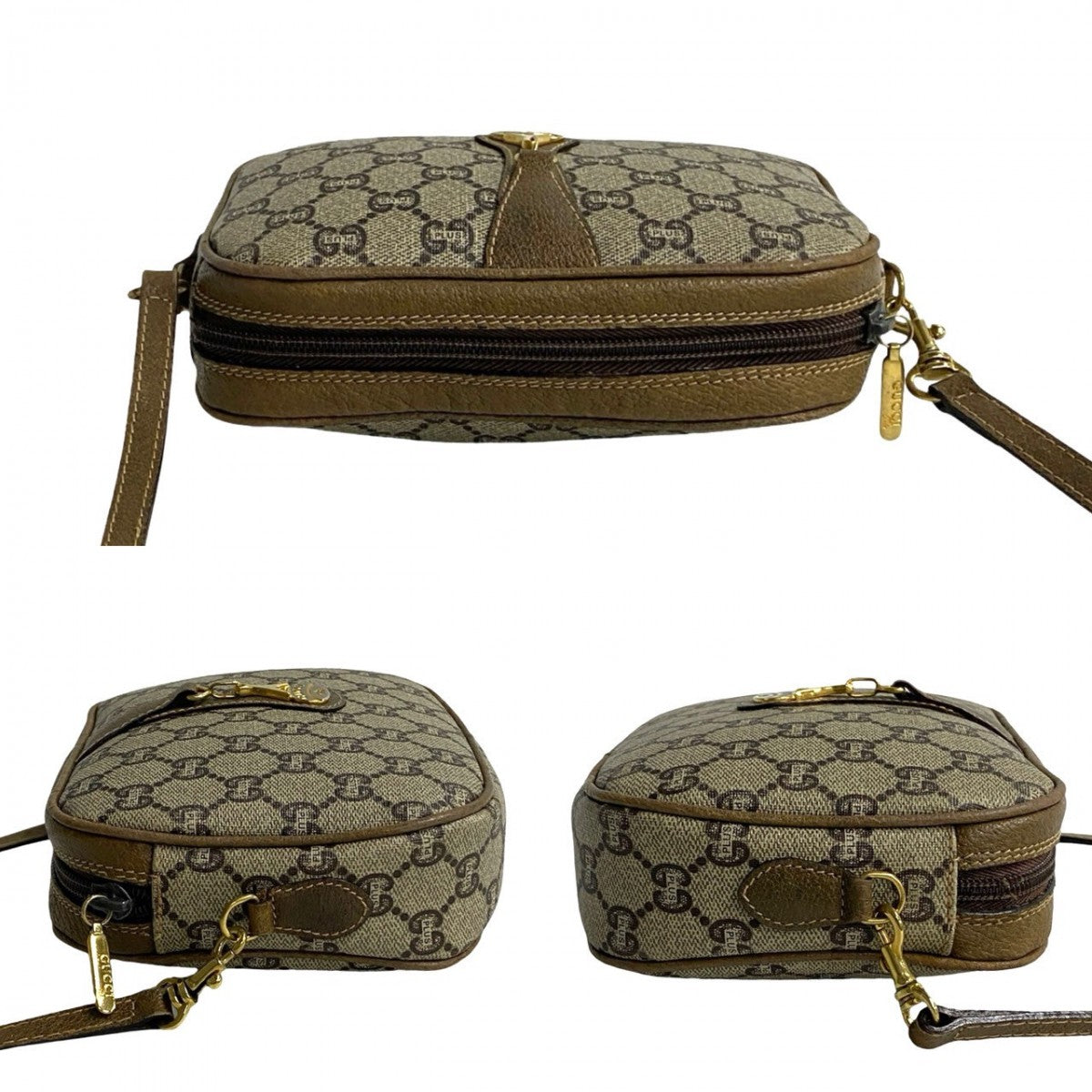 GUCCI Shoulder Bag Leather, PVC Brown gucci plus Women Used Authentic