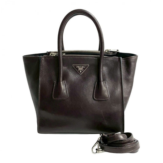 PRADA Shoulder Bag leather Brown
