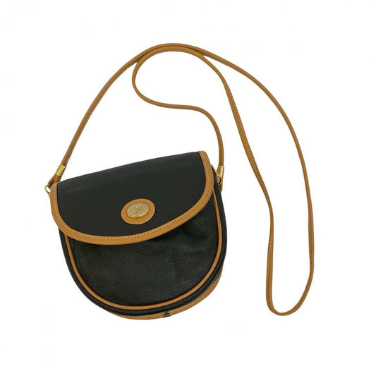 GUCCI Shoulder Bag leather black gucci plus Women Used Authentic