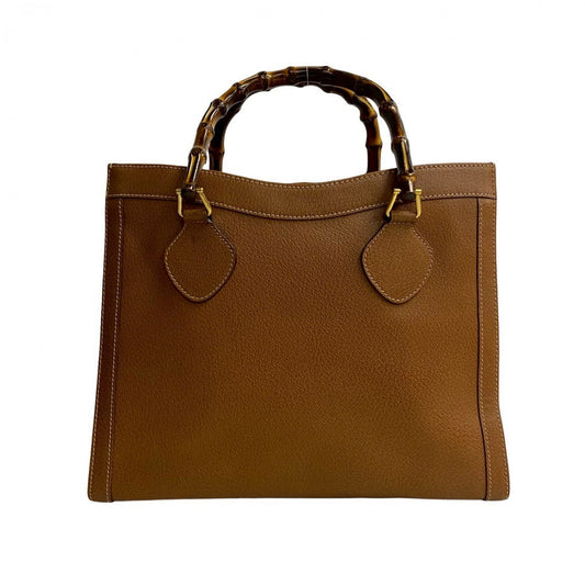 GUCCI Handbag leather Brown Bamboo