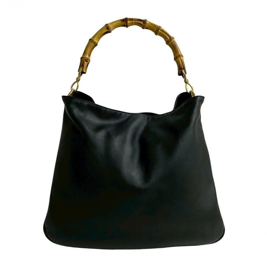 GUCCI Handbag leather black Bamboo