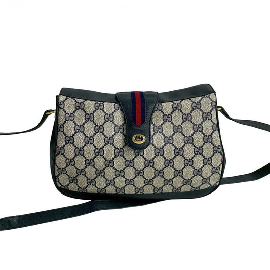 GUCCI Shoulder Bag leather Red Sherry line