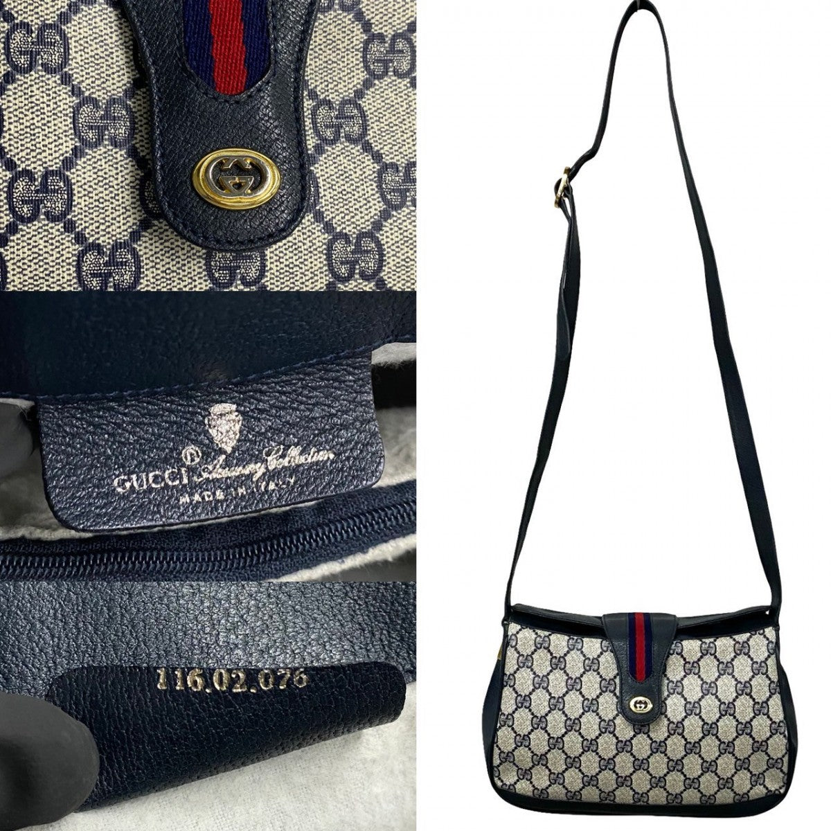 GUCCI Shoulder Bag leather Red Sherry line