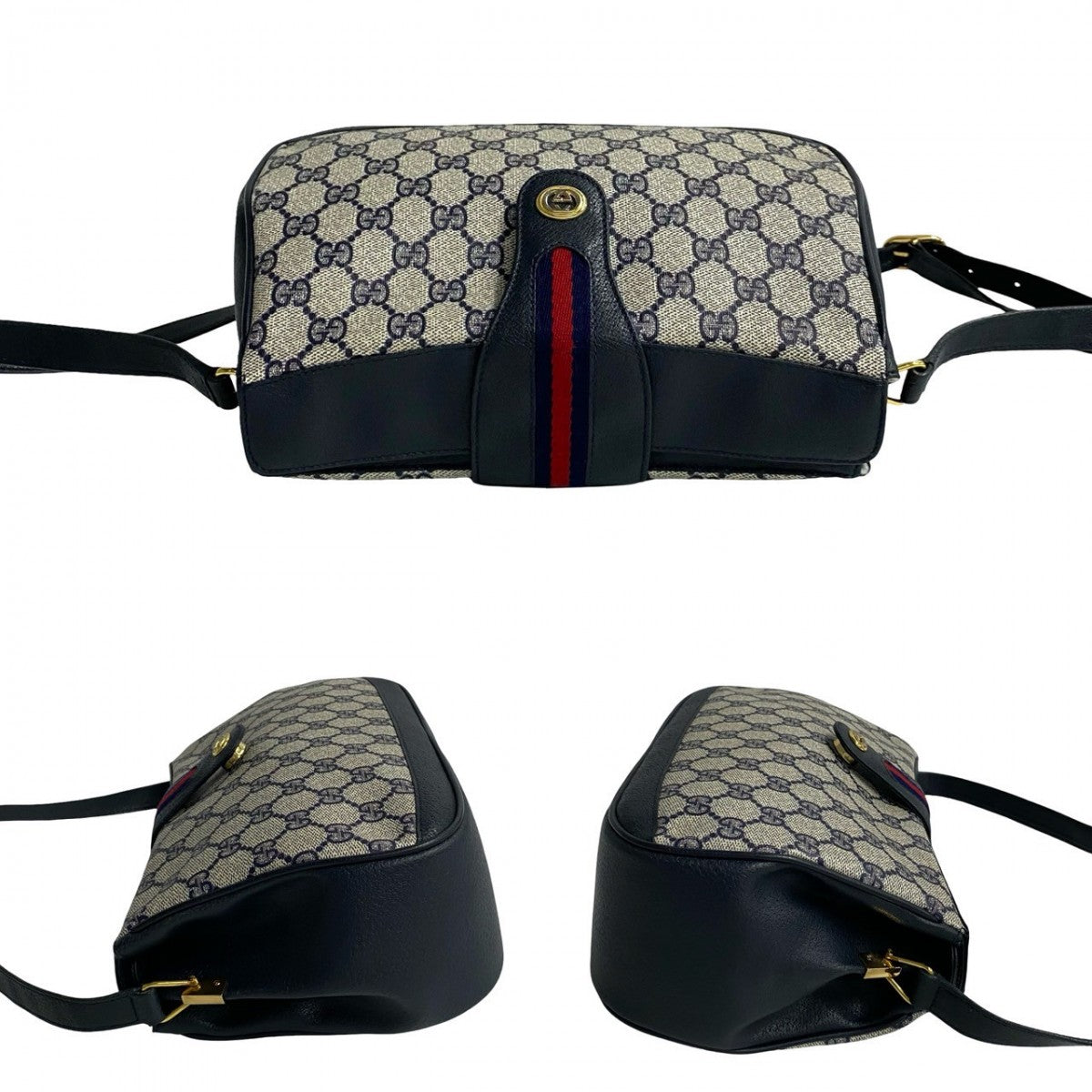 GUCCI Shoulder Bag leather Red Sherry line