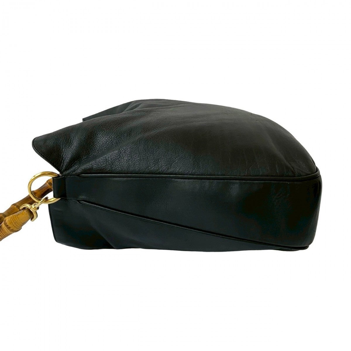 GUCCI Shoulder Bag leather black Bamboo Women Used Authentic