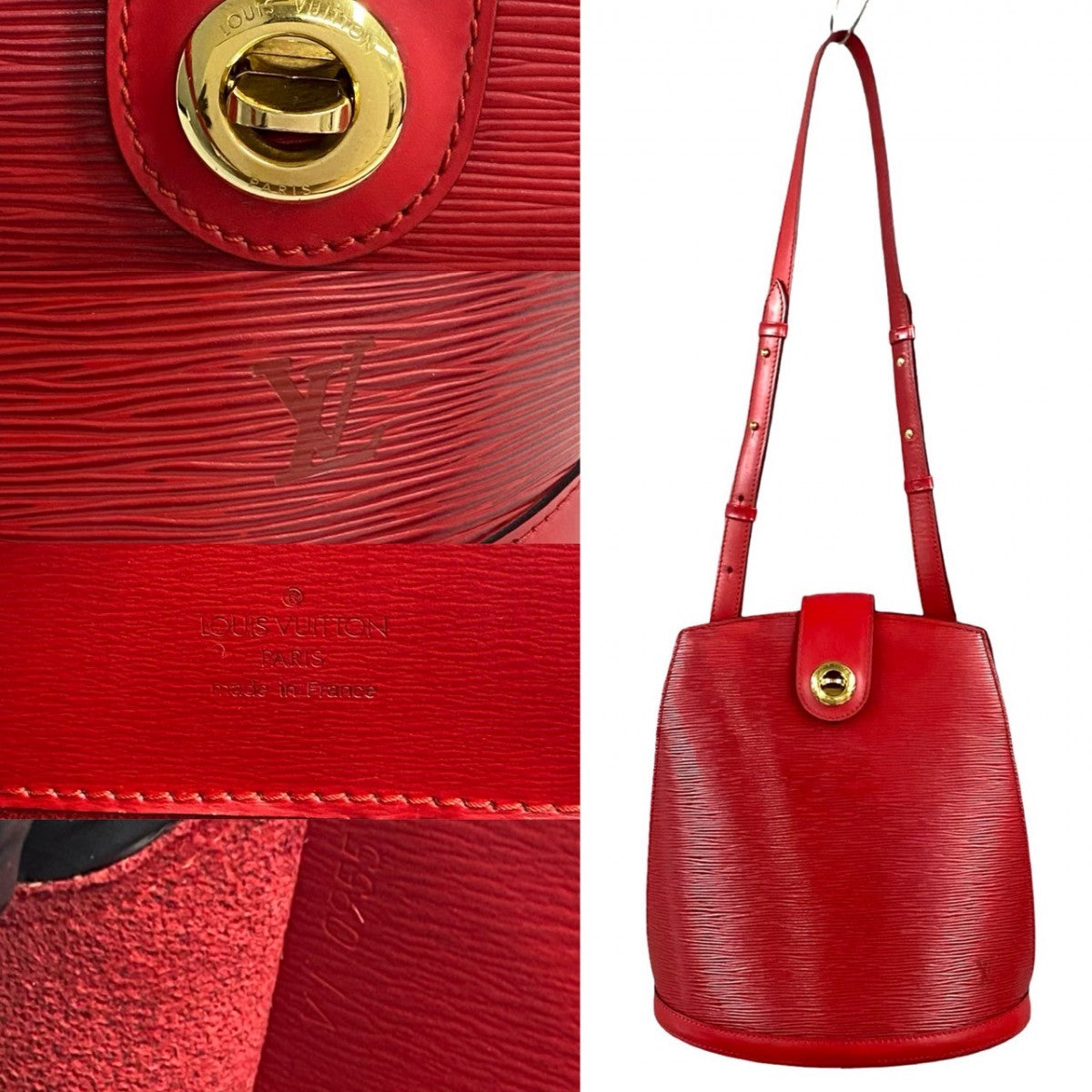 LOUIS VUITTON Shoulder Bag M52257 Epi Leather Red Epi Cluny Women Used Authentic