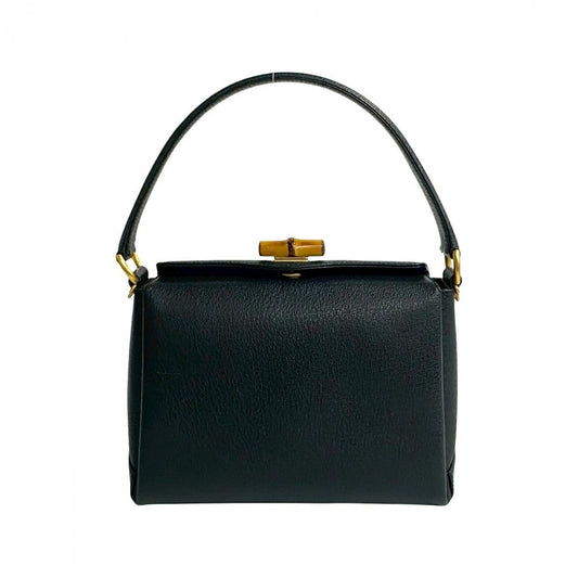 GUCCI Handbag leather black Bamboo