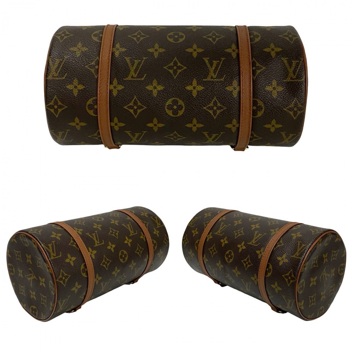 LOUIS VUITTON Handbag M51366 leather Brown Old and old Monogram Papillon26 Women Used Authentic
