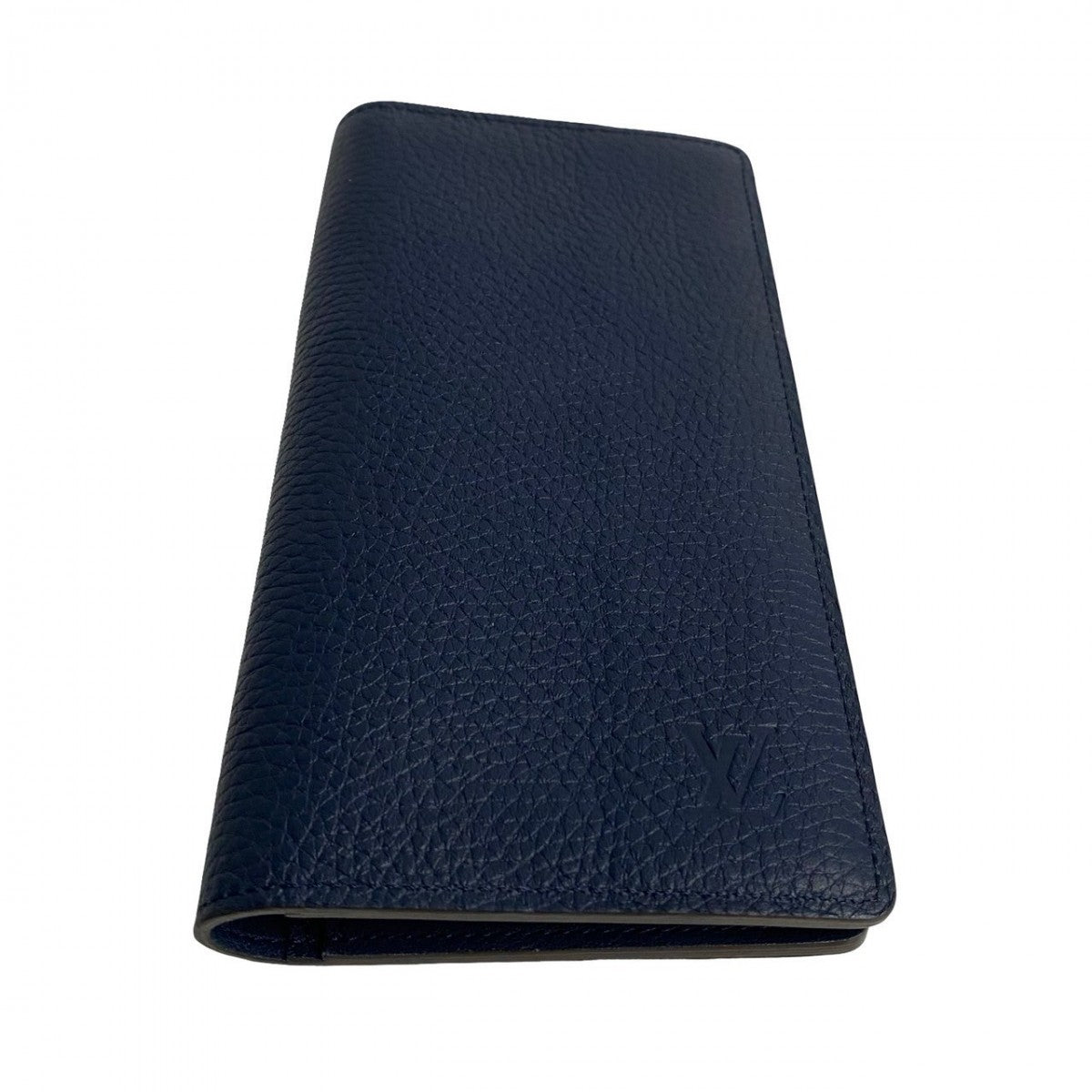 LOUIS VUITTON Long Wallet Purse M67741 Taurillon Clemence Leather Navy Portefeuille Braza mens Used Authentic