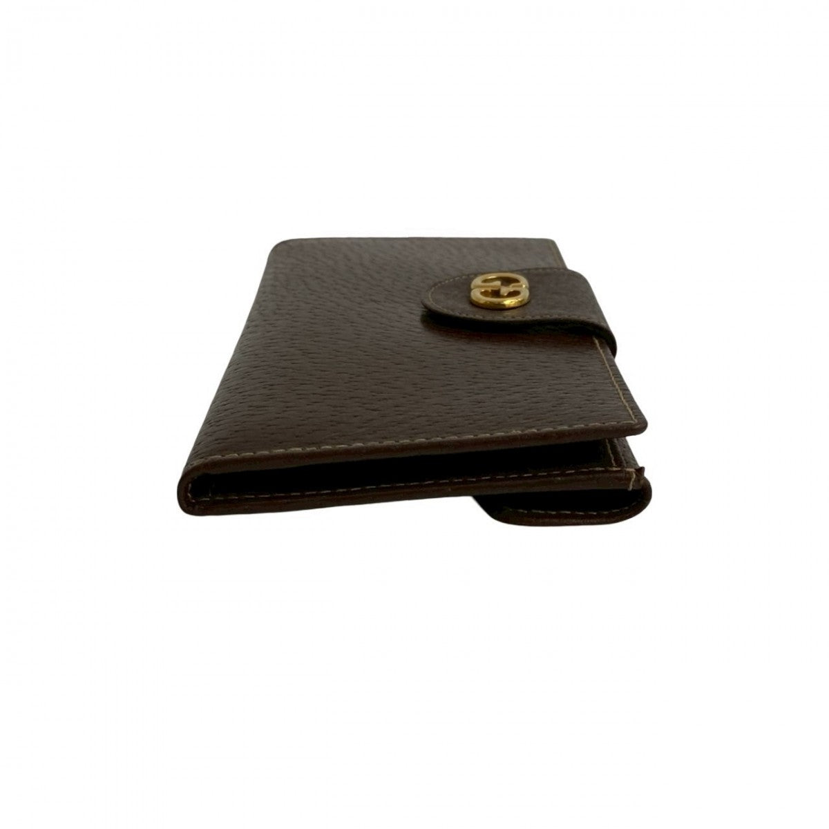 GUCCI Long Wallet Purse leather Brown GG logo Metal Women Used Authentic