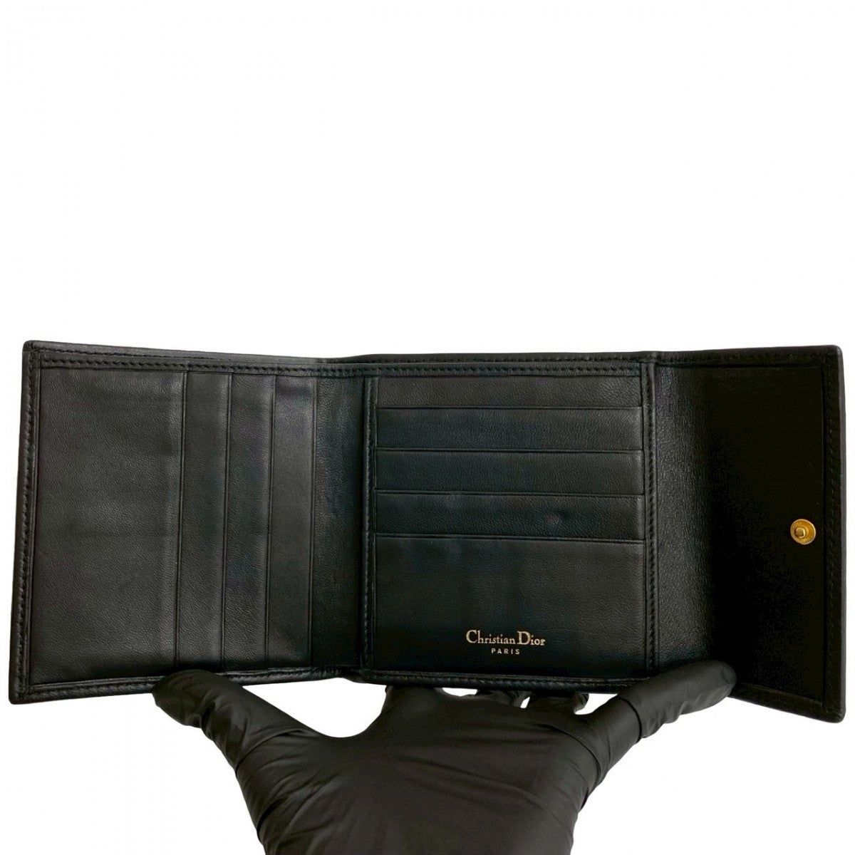 Dior Tri-fold wallet leather black