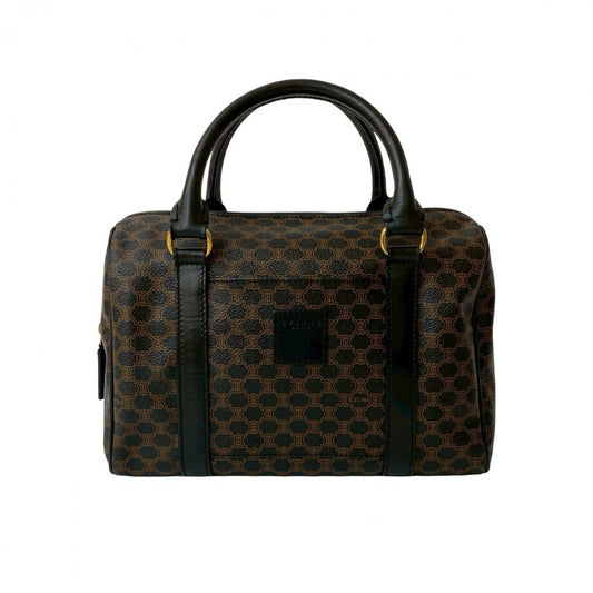 CELINE Handbag Leather, PVC black Macadam Blason Triomphe Women Used Authentic