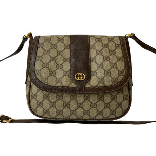 GUCCI Shoulder Bag leather Brown