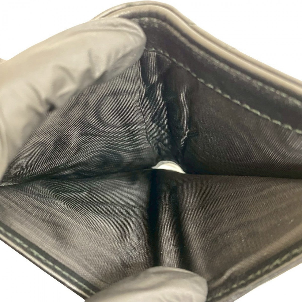 GUCCI Tri-fold wallet leather black GG Marmont Women Used Authentic
