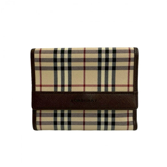 BURBERRY Tri-fold wallet leather Brown