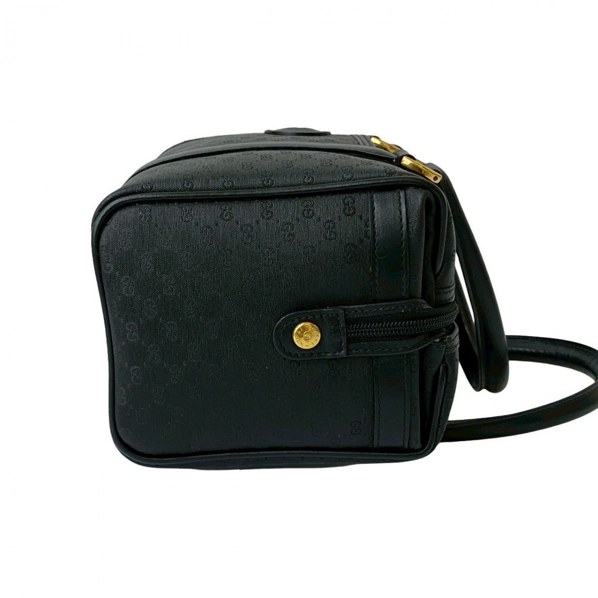 GUCCI Handbag Leather, PVC black Micro GG logo Women Used Authentic