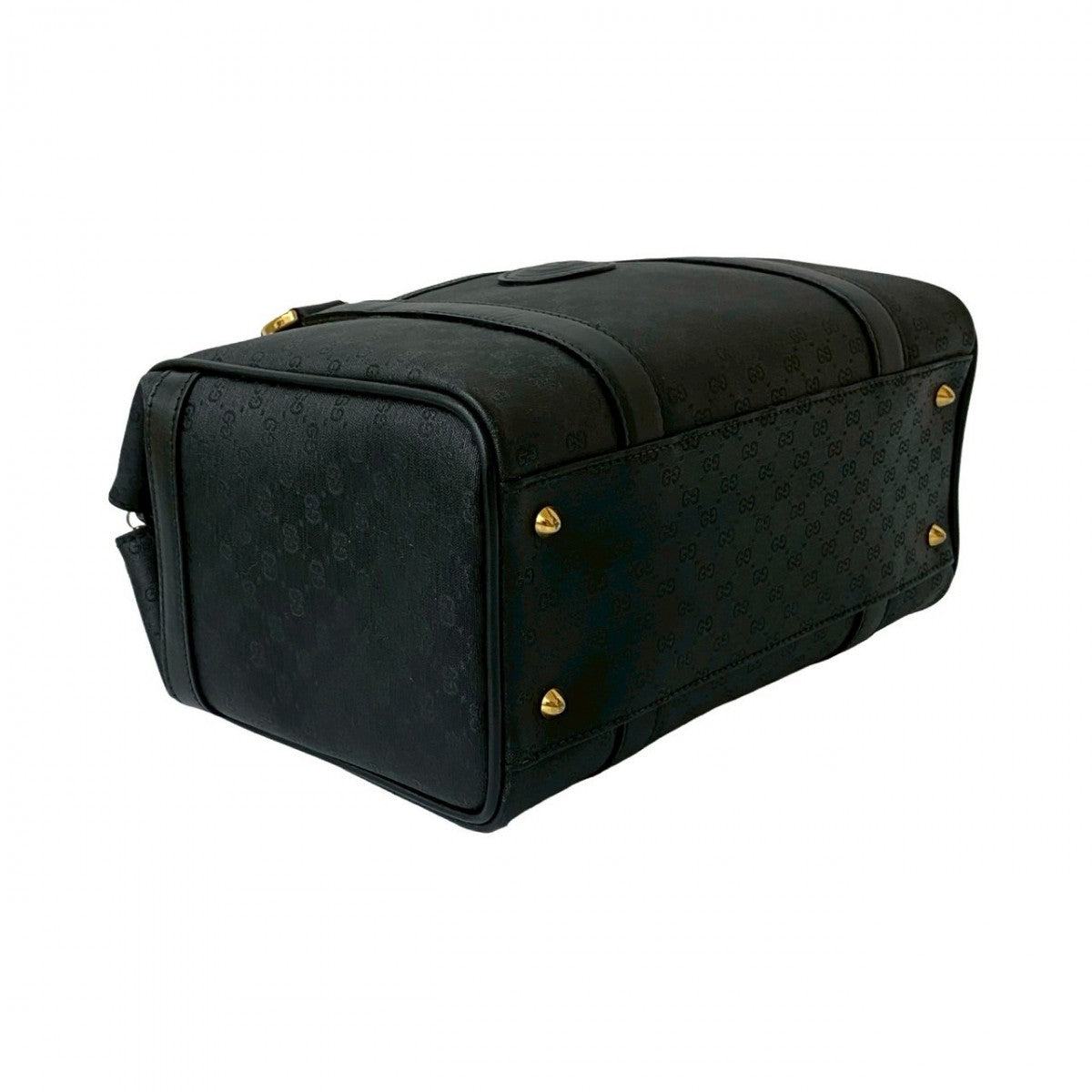 GUCCI Handbag Leather, PVC black Micro GG logo Women Used Authentic