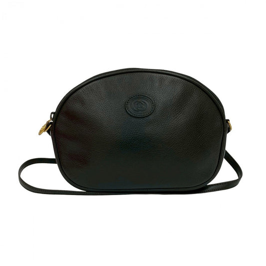 GUCCI Shoulder Bag leather black GG logo Women Used Authentic