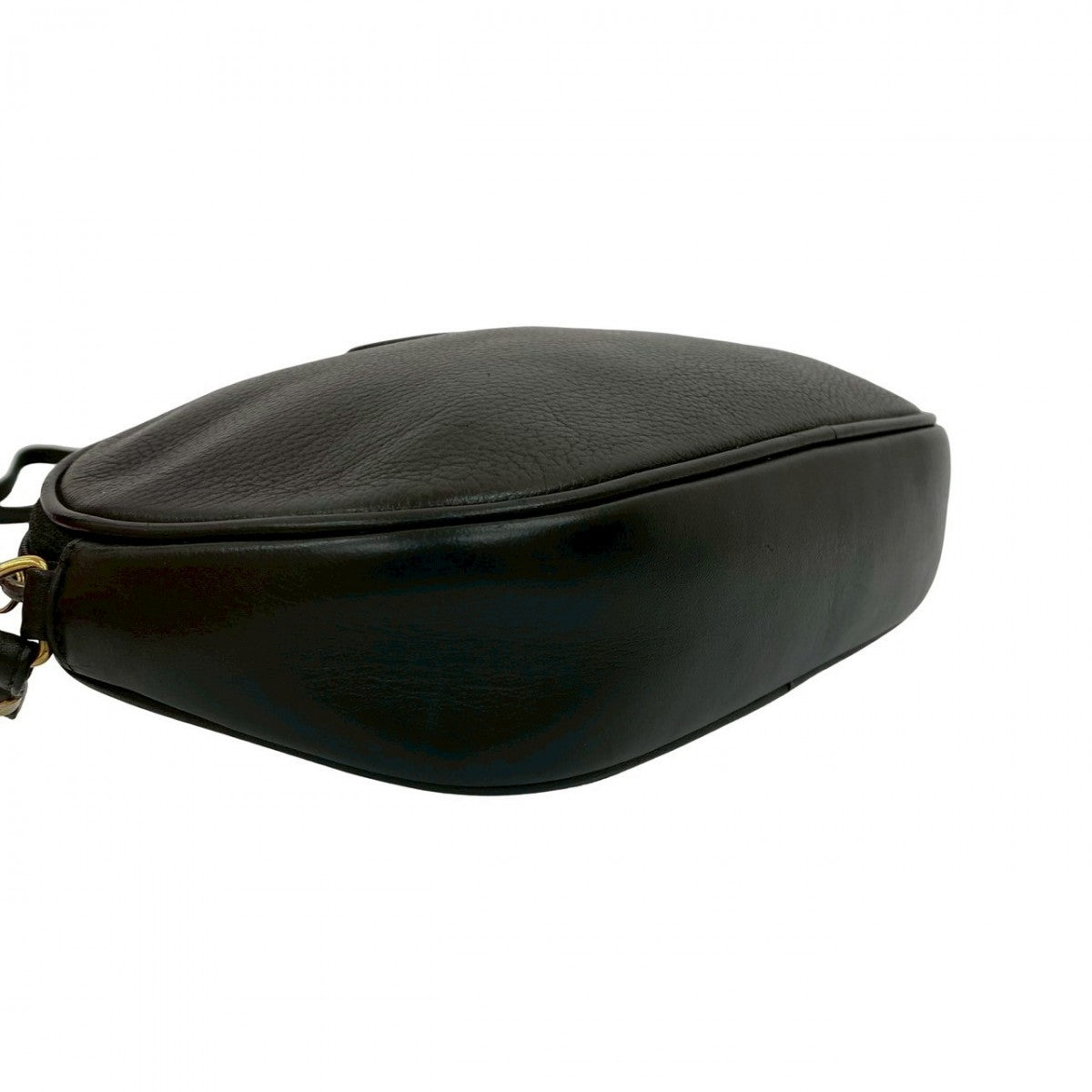 GUCCI Shoulder Bag leather black GG logo Women Used Authentic