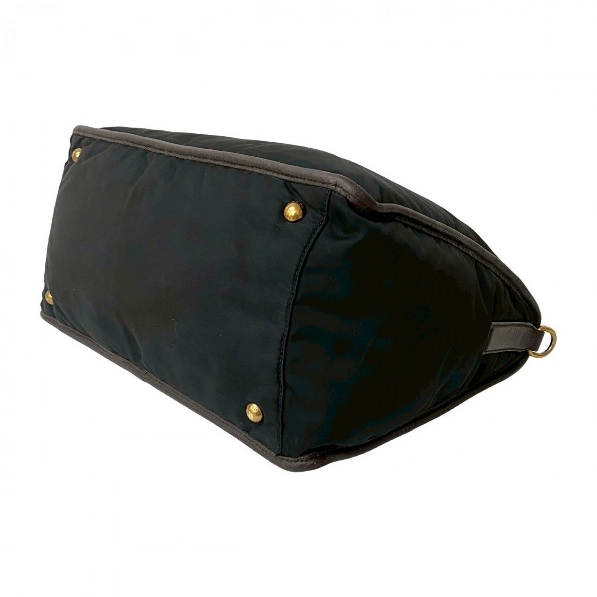 PRADA Shoulder Bag Nylon, Leather black Triangle Logo Metal Women Used Authentic
