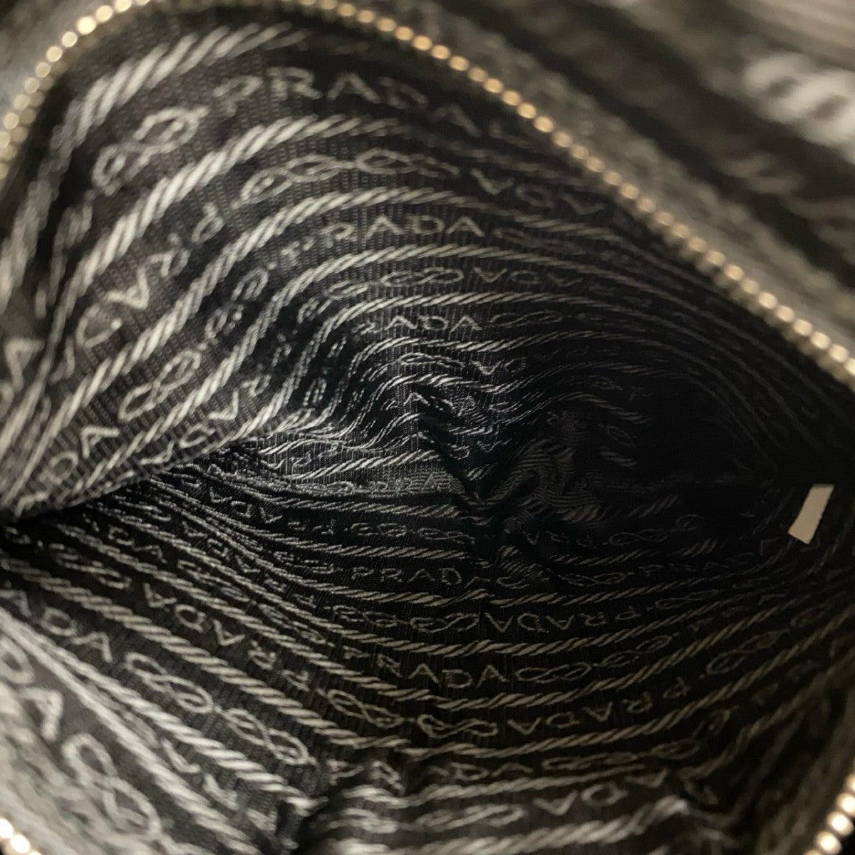 PRADA Shoulder Bag Nylon, Leather black PRADA triangle logo Metal Women Used Authentic