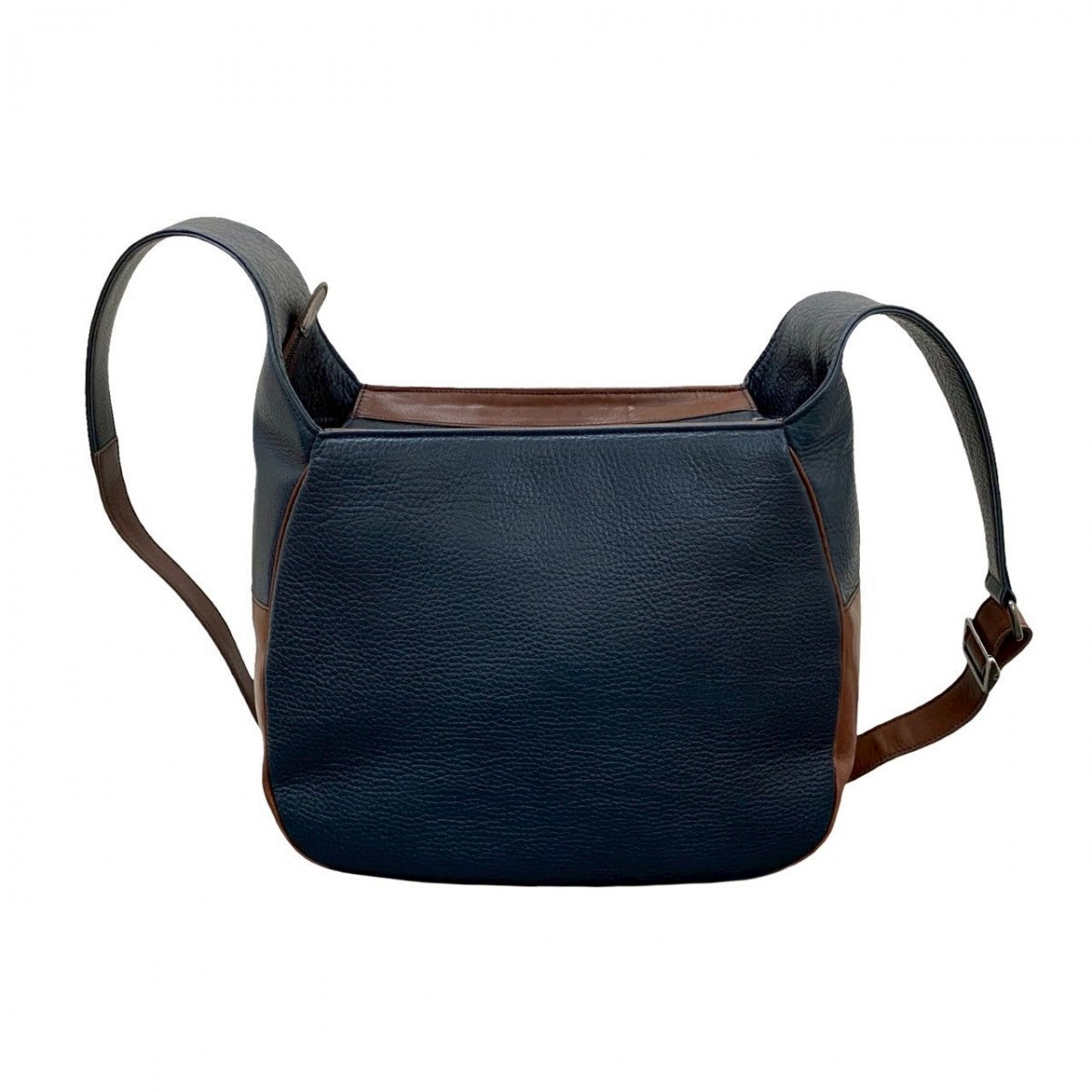 GUCCI Shoulder Bag leather Navy GG logo Women Used Authentic
