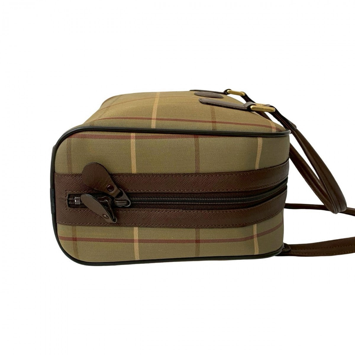 BURBERRY Handbag Canvas, Leather Brown Nova Check Shadow Horse logo Women Used Authentic