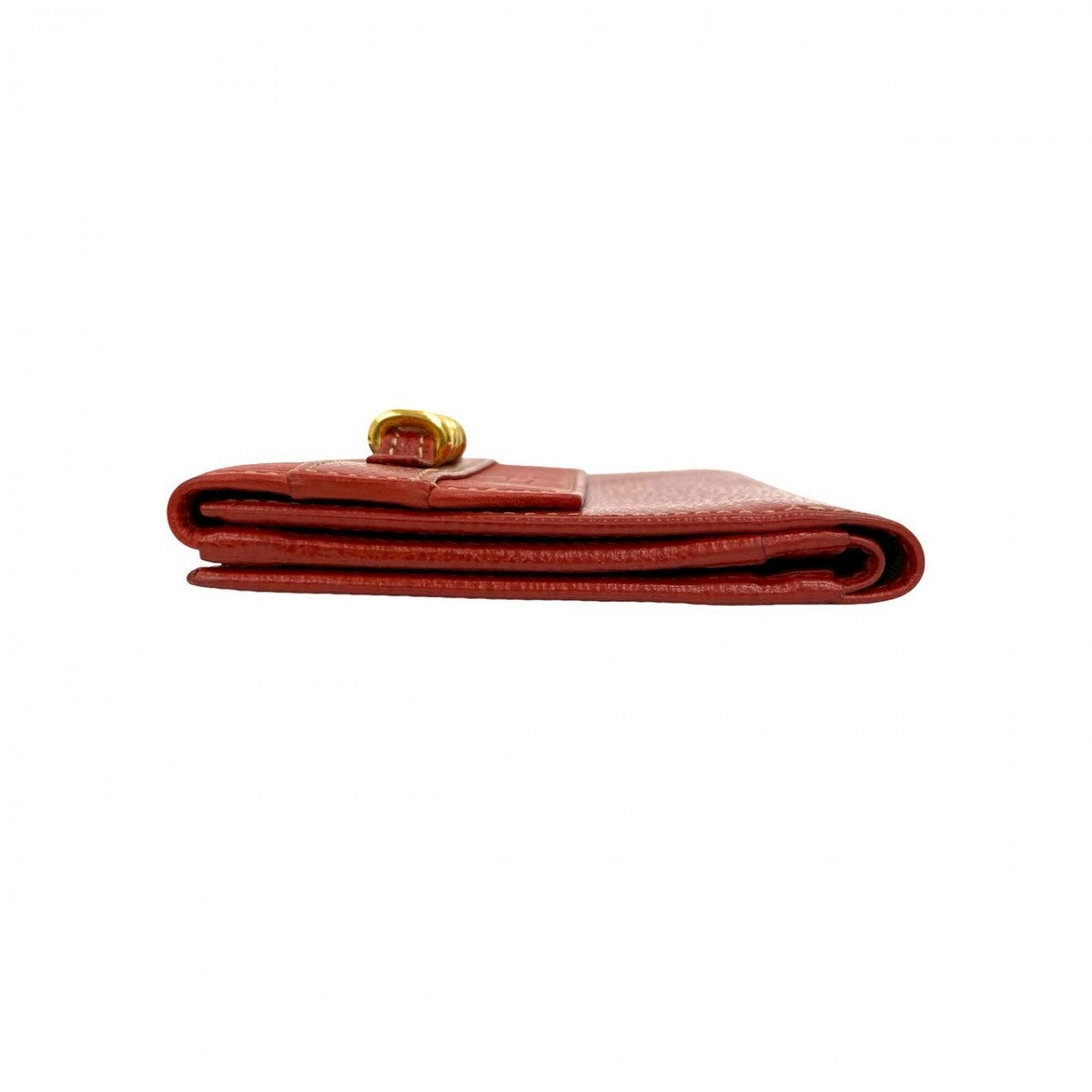 LOEWE Bifold Wallet leather Red Twisted Metal Velazquez Women Used Authentic