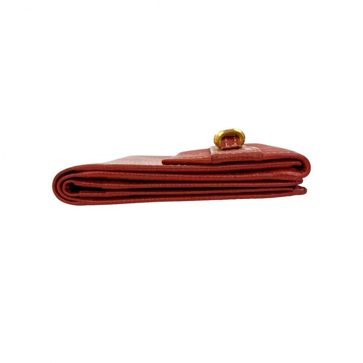 LOEWE Bifold Wallet leather Red Twisted Metal Velazquez Women Used Authentic