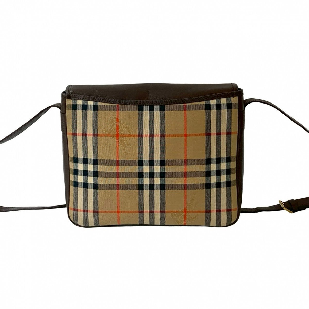 BURBERRY Shoulder Bag Canvas, Leather Brown Nova Check Shadow Horse logo Women Used Authentic
