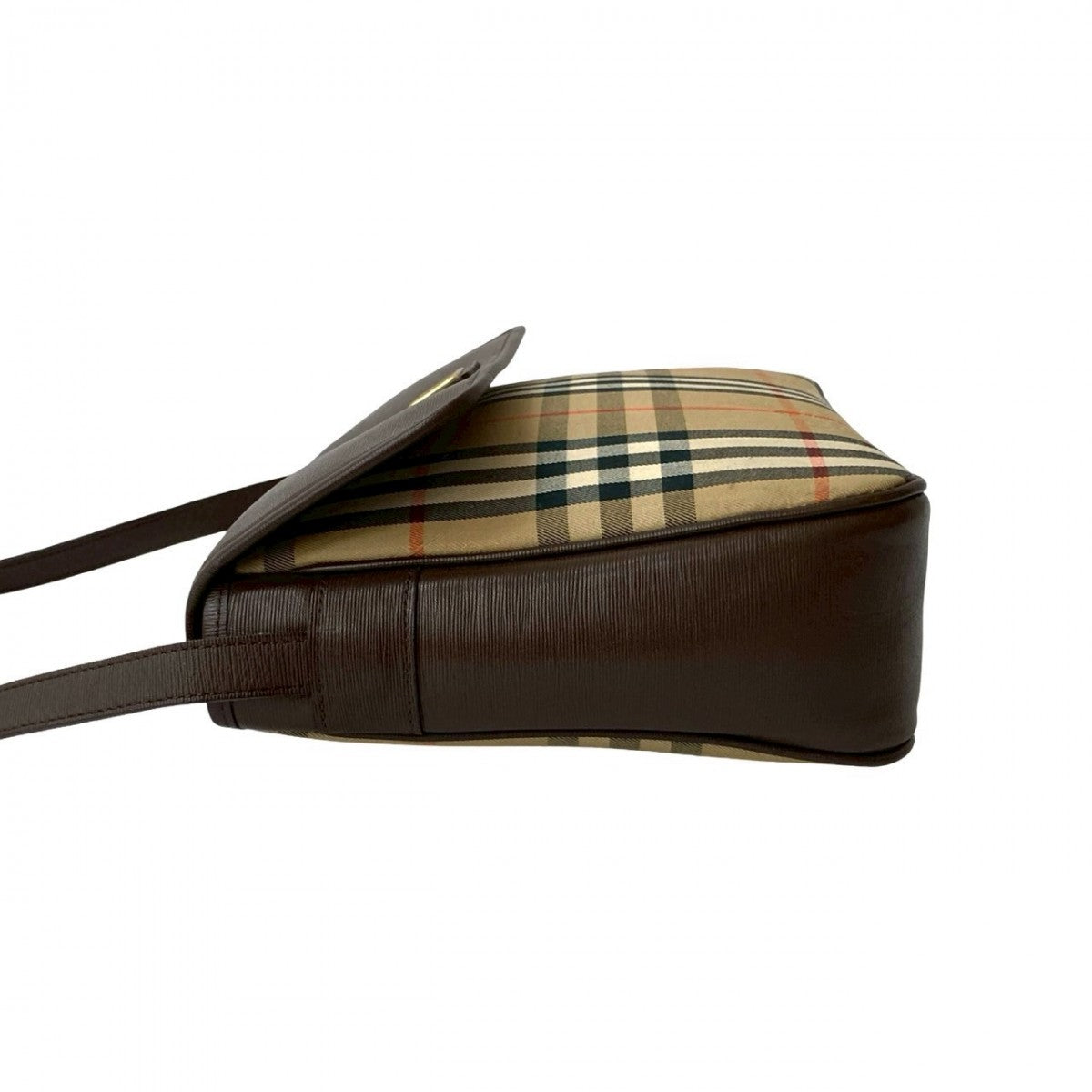 BURBERRY Shoulder Bag Canvas, Leather Brown Nova Check Shadow Horse logo Women Used Authentic