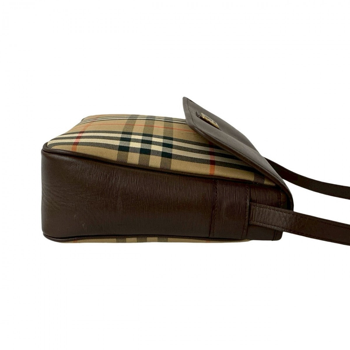BURBERRY Shoulder Bag Canvas, Leather Brown Nova Check Shadow Horse logo Women Used Authentic