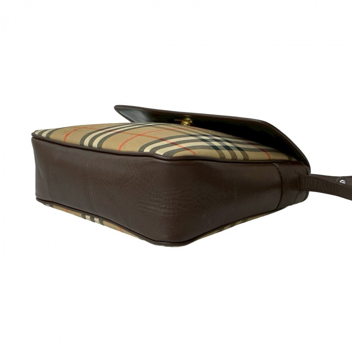 BURBERRY Shoulder Bag Canvas, Leather Brown Nova Check Shadow Horse logo Women Used Authentic