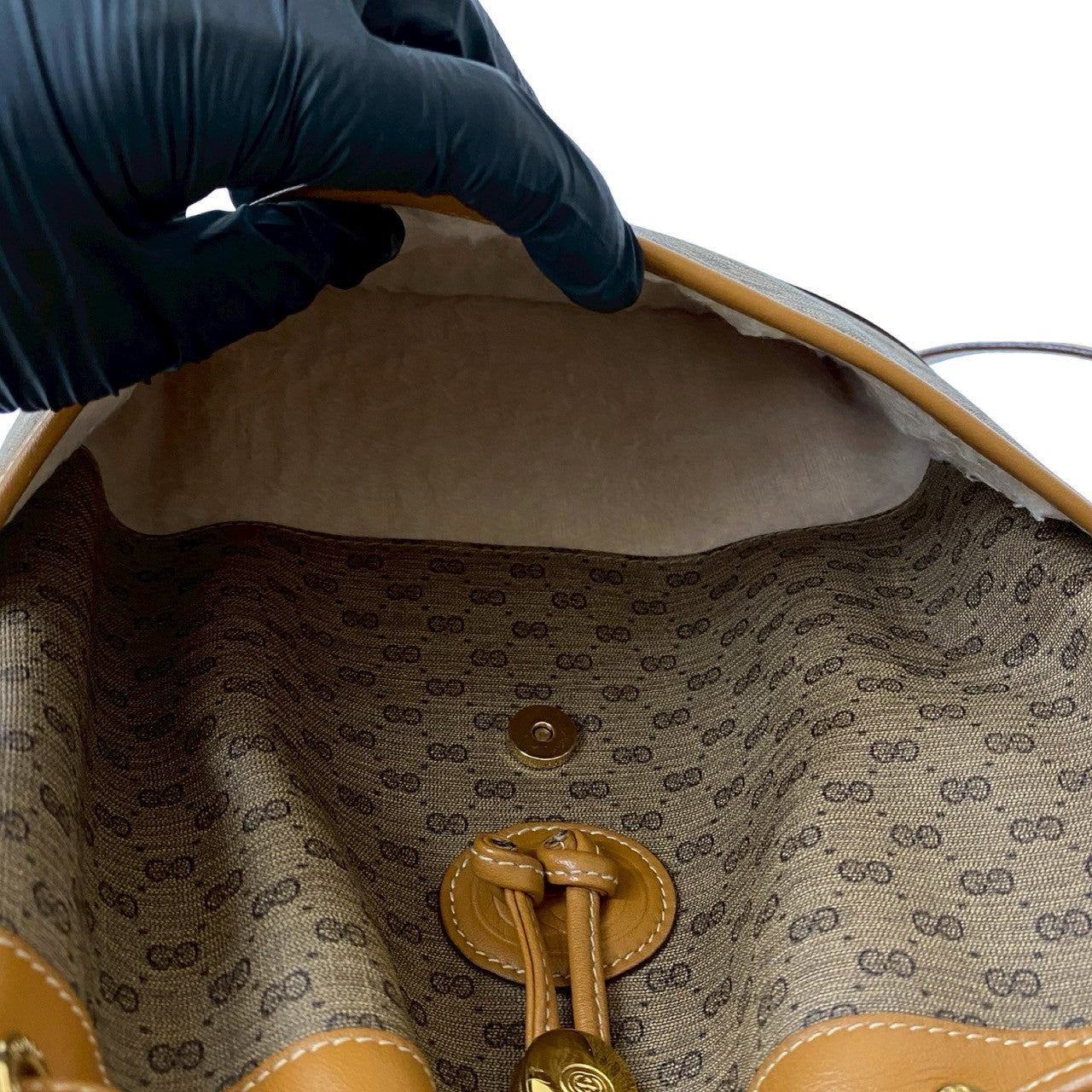 GUCCI Shoulder Bag leather Brown