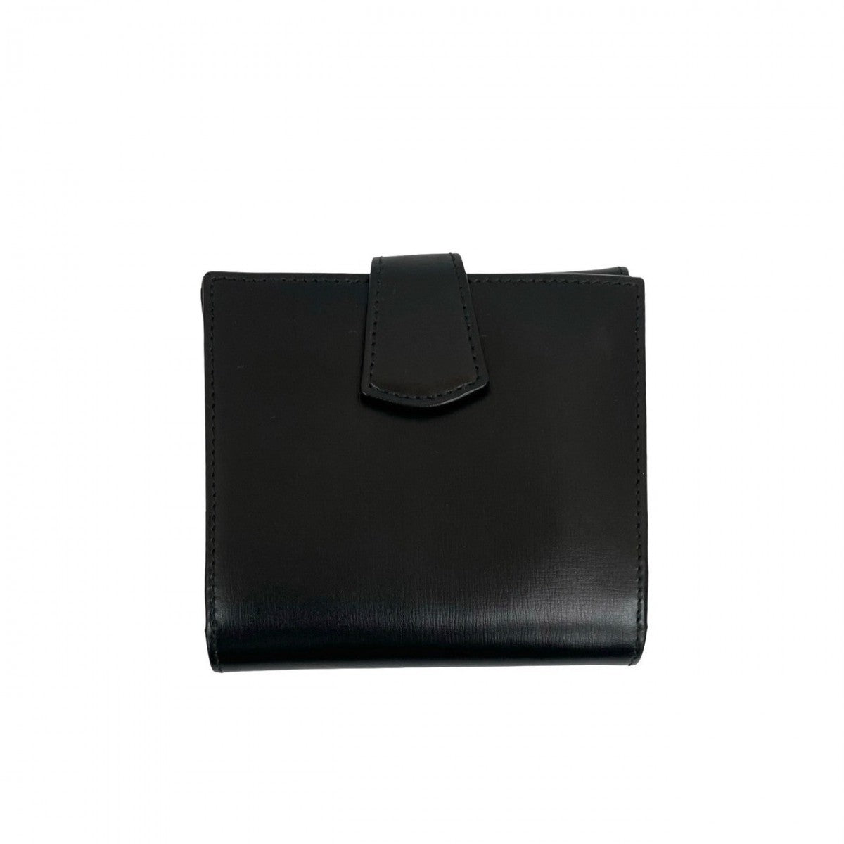 LOEWE Bifold Wallet leather black logo Women Used Authentic