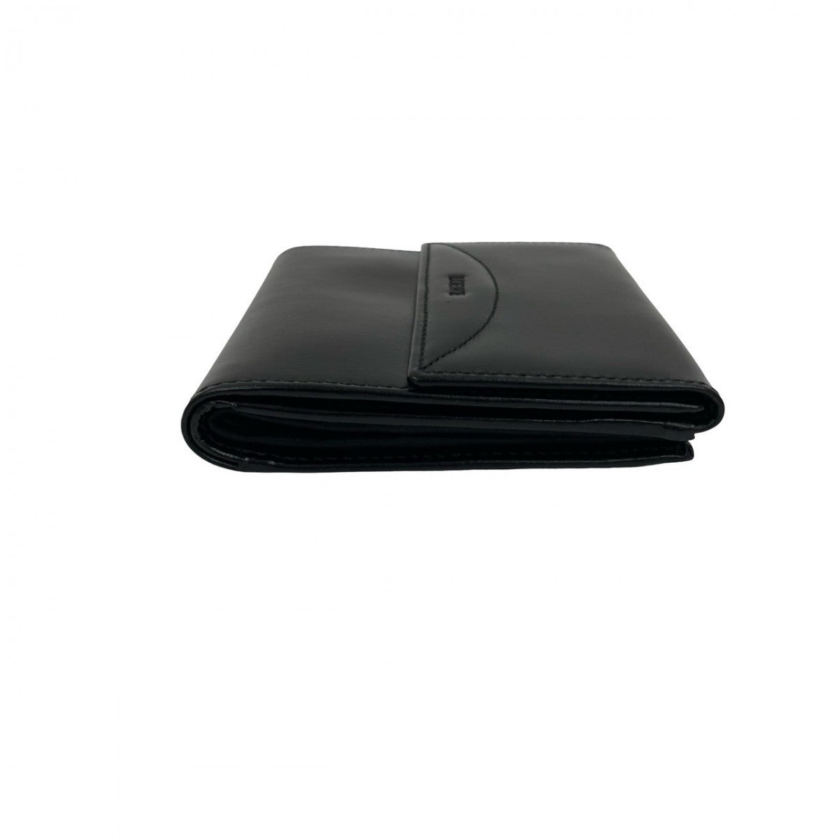 LOEWE Bifold Wallet leather black logo Women Used Authentic
