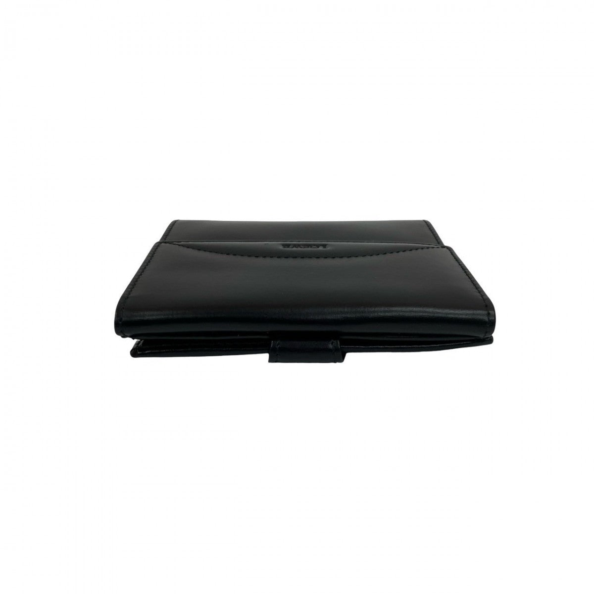 LOEWE Bifold Wallet leather black logo Women Used Authentic
