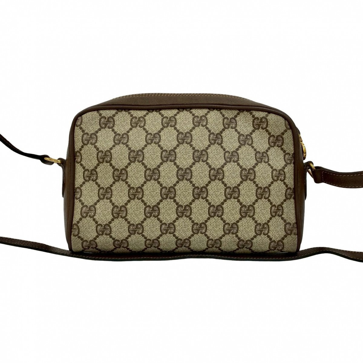 GUCCI Shoulder Bag Leather, PVC Brown GG logo Metal Sherry line Women Used Authentic